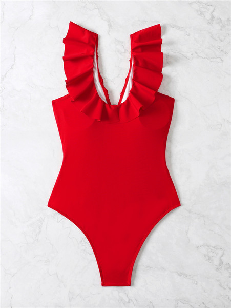 Divatos fürdőruha műanyag karikával és fürtökkel