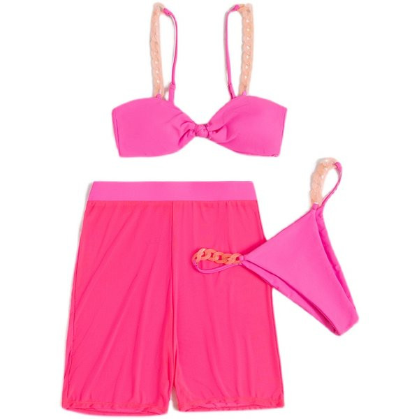 Háromrészes női fürdőruha rövidnadrággal