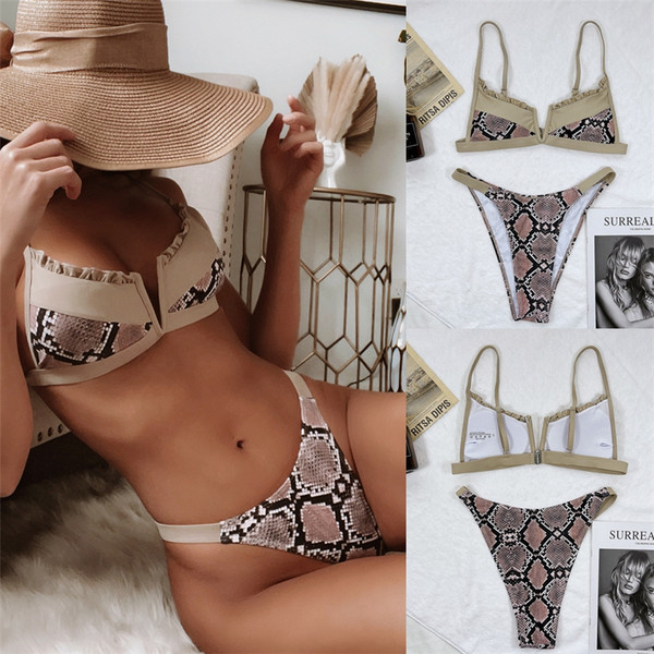 Kétrészes, állatmintás női fürdőruha