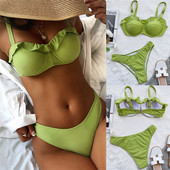 Kétrészes női fürdőruha zöld színben