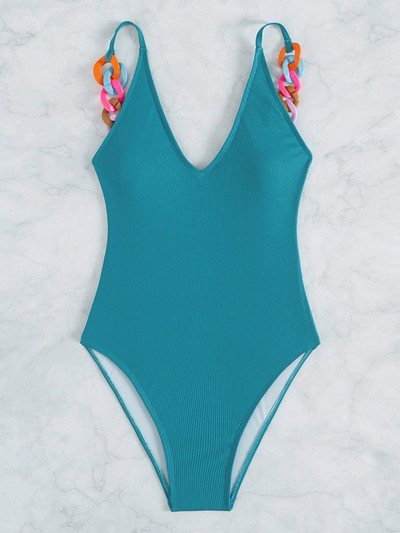 Gyermek teljes fürdőruha kék és vékony pántokkal