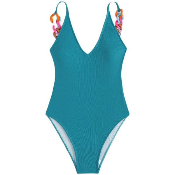 Gyermek teljes fürdőruha kék és vékony pántokkal