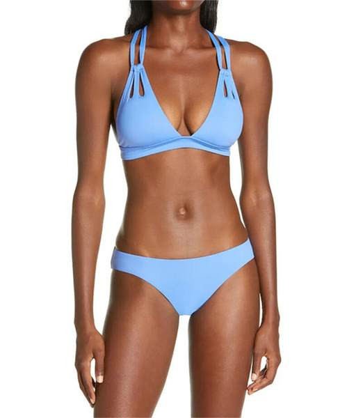 Sinist värvi naiste ujumistrikoo kaheosaline