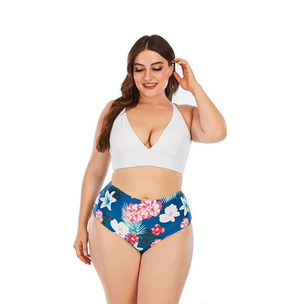 Naiste kaheosaline lipsudega ujumistrikoo kõrge vöökohaga uus mudel