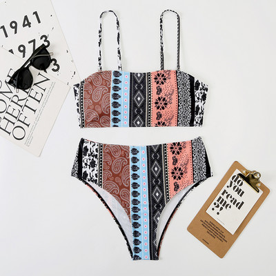 Γυναικείο μαγιό σε χρώμα με λεπτές τιράντες - σε τρία χρώματα