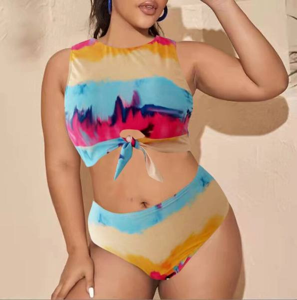 Stílusos kétrészes fürdőruha rátéttel nőknek