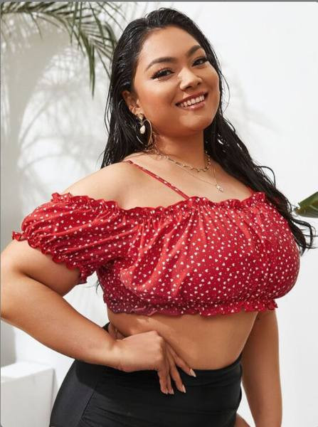 Női kétrészes fürdőruha és magas derekú bikini - nagy méretben