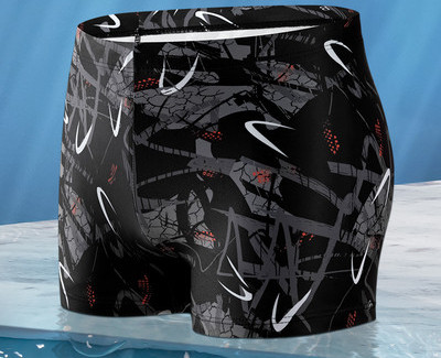 Costum de baie tip boxer barbati cu model