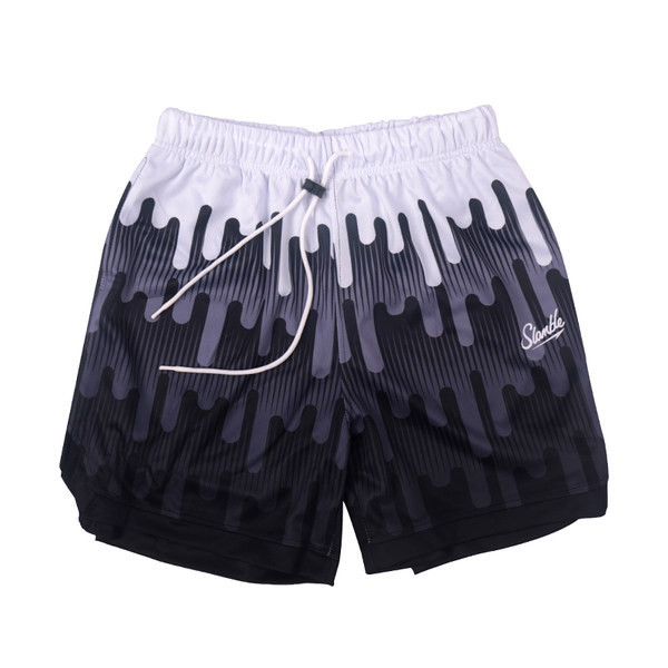 Värvilised meeste rannapüksid kirja ja lipsudega