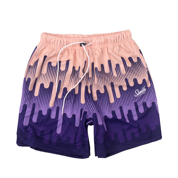 Värvilised meeste rannapüksid kirja ja lipsudega