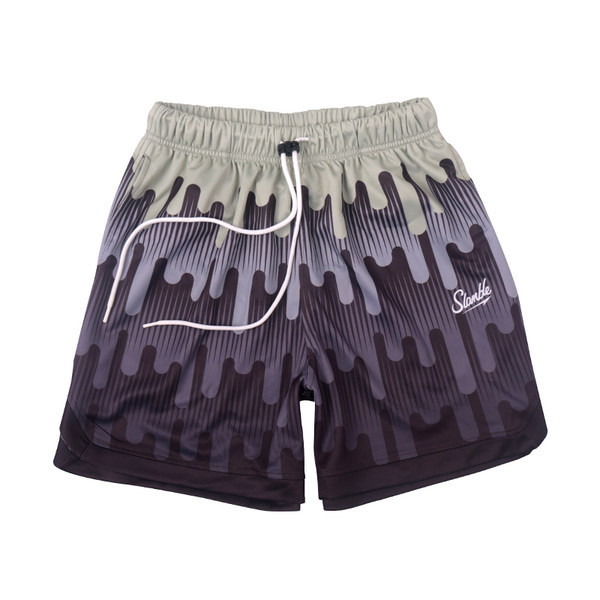 Värvilised meeste rannapüksid kirja ja lipsudega