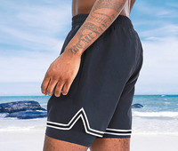 Férfi rövidnadrág elasztikus derékkal, fekete színben