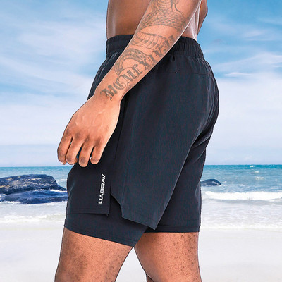 Férfi rövidnadrág elasztikus derékkal, fekete színben