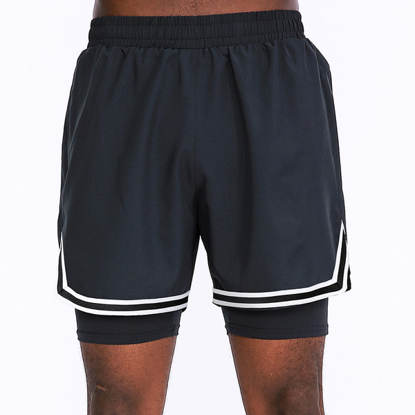 Férfi rövidnadrág elasztikus derékkal, fekete színben