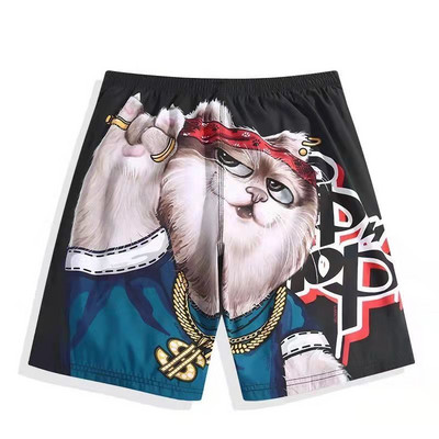 Värvilise aplikatsiooni ja lipsudega vabad meeste rannapüksid