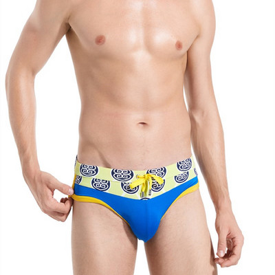 Ανδρικό σλιπ θαλάσσης με κορδόνια και απλικέ