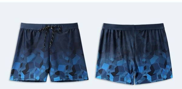 Férfi úszó boxer mintás mintával és nyakkendővel