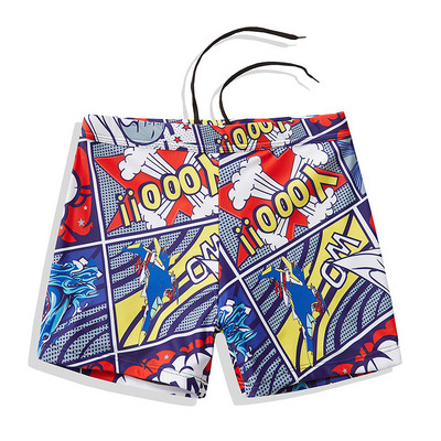 Alkalmi férfi rövidnadrág színes rátéttel és nyakkendővel