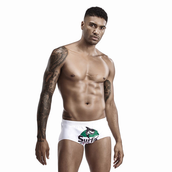 Kiiresti kuivavast kangast aplikatsiooni ja pealdisega meeste ujumisriided