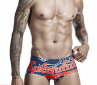 Moodsad aplikatsiooni ja pealdisega meeste ujumisriided