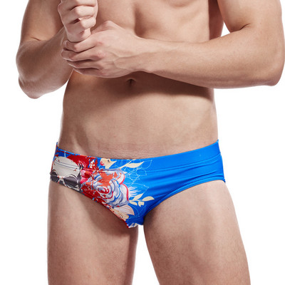 Lillemustriga meeste ujumistrikoo tüüpi põlvpüksid