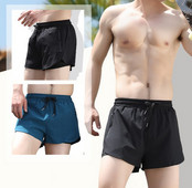 Meeste lühikesed lipsude ja lukuga taskutega rannapüksid