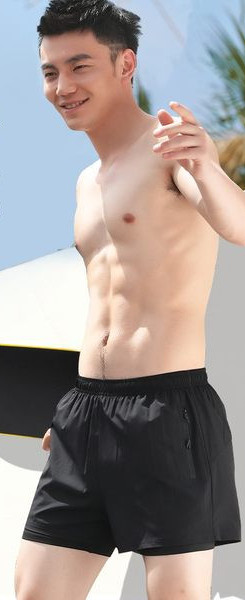 Meeste lühikesed lipsude ja lukuga taskutega rannapüksid