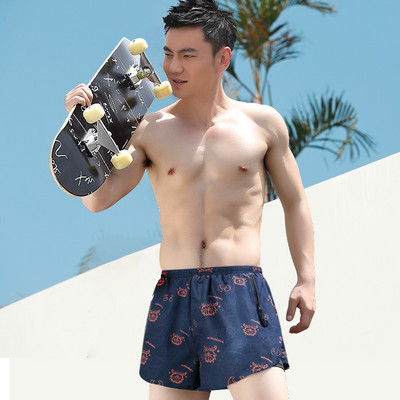 Meeste lühikesed lipsude ja lukuga taskutega rannapüksid