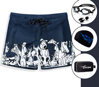 Μοντέρνα ανδρικά μαγιό με απλικέ με κορδόνια