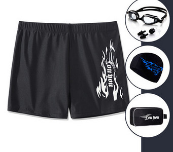 Μοντέρνα ανδρικά μαγιό με απλικέ με κορδόνια