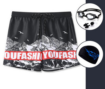 Μοντέρνα ανδρικά μαγιό με απλικέ με κορδόνια