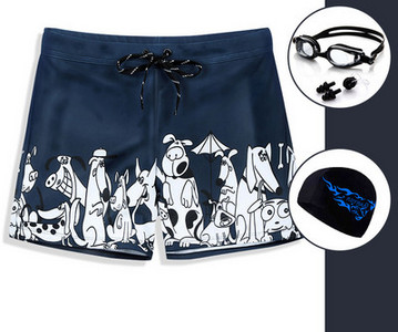 Μοντέρνα ανδρικά μαγιό με απλικέ με κορδόνια