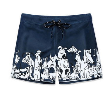 Μοντέρνα ανδρικά μαγιό με απλικέ με κορδόνια