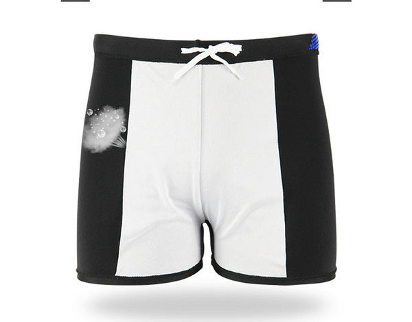 Meeste musta värvi ujumistrikoo pealdisega