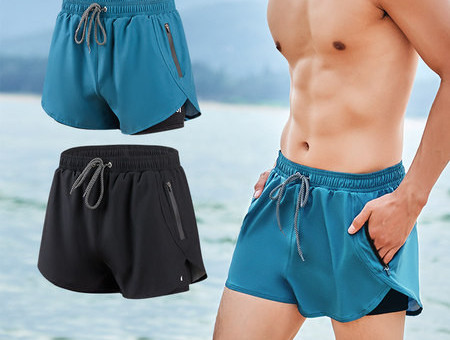 Meeste suvised lühikesed püksid luku ja paeltega