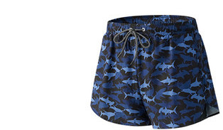 Férfi strandnadrág rátéttel és nyakkendővel