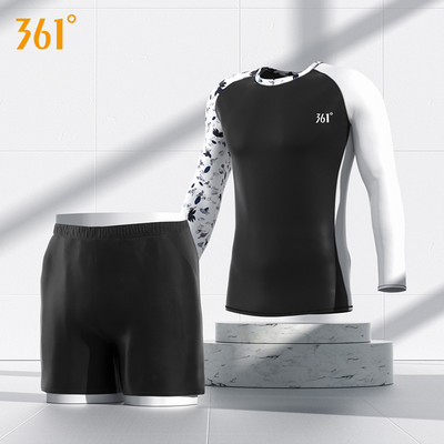 Meeste ujumiskomplekt - pikkade varrukatega lühikesed püksid ja pluus