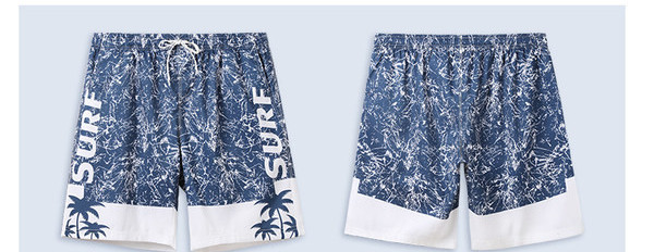 Värvilise aplikatsiooniga randa sobivad meeste vabad lühikesed püksid