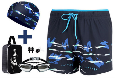 Meeste lühikeste pükste vaba mudel aplikatsiooni ja lipsudega