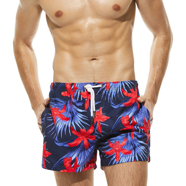 Meeste värvilised lühikesed püksid elastse vöökohaga