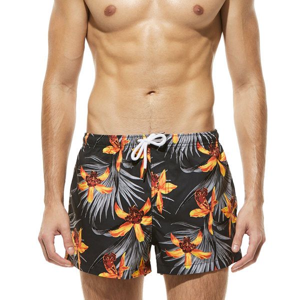 Meeste värvilised lühikesed püksid elastse vöökohaga