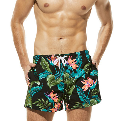 Férfi fürdőruha széles modell színes rátéttel és nyakkendőkkel