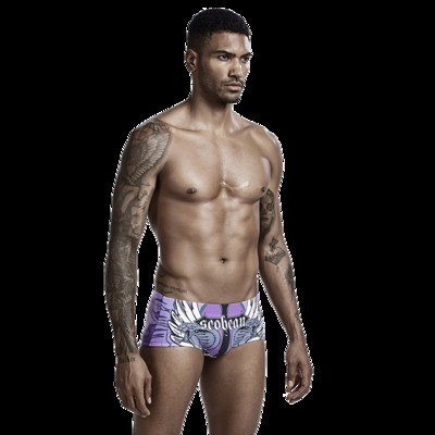 Värvilise mustriga rannabokserid meestele