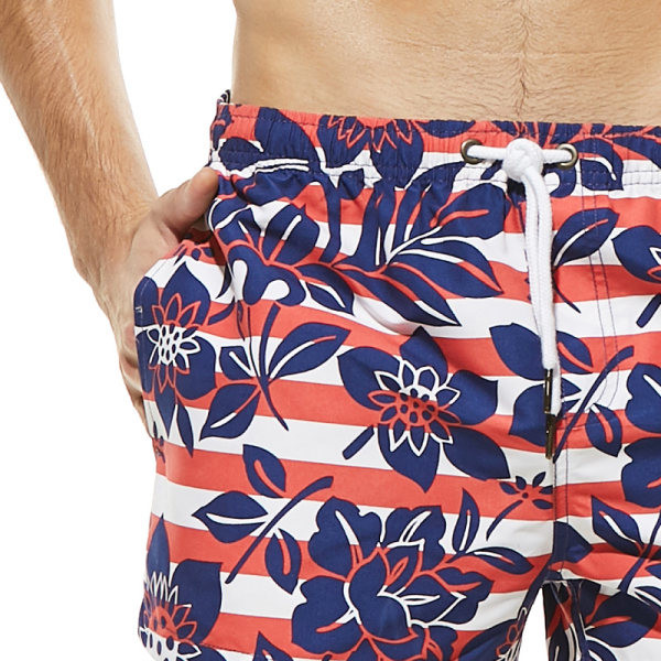 Värvilised lipsude ja lillemotiividega meeste rannapüksid