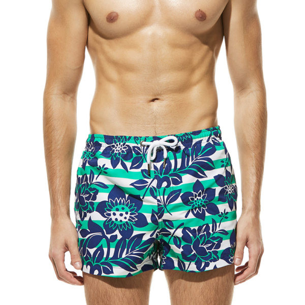 Värvilised lipsude ja lillemotiividega meeste rannapüksid