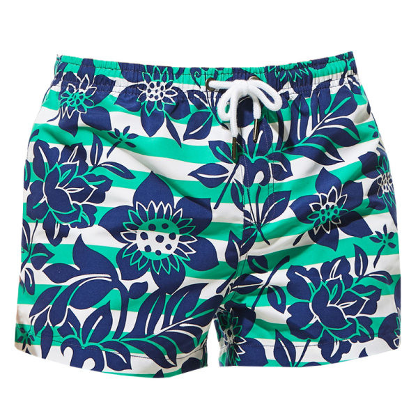 Värvilised lipsude ja lillemotiividega meeste rannapüksid