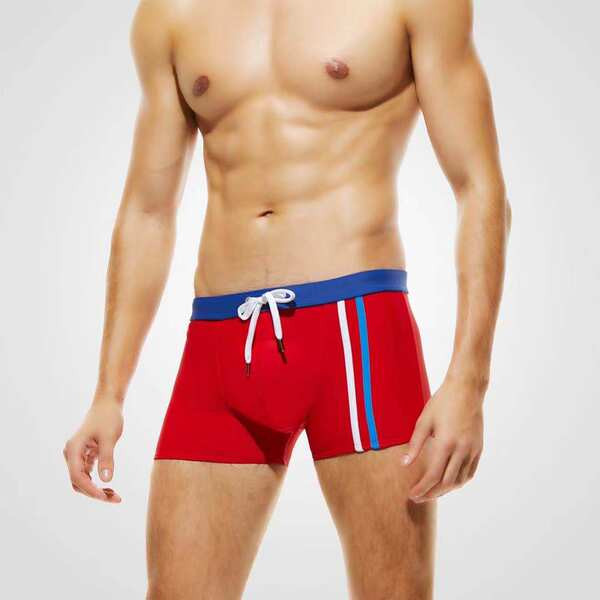 Ανδρικό εφαρμοστό μαγιό με κορδόνια σε πολλά χρώματα