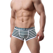 Meeste triibulised bokserid elastse ja tikitud kirjaga