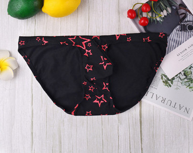 Meeste puuvillased püksid täheaplikatsiooniga