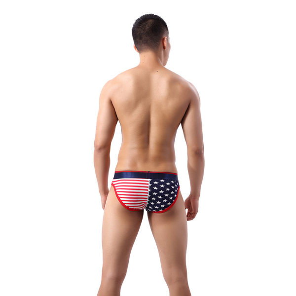 Meeste triibulised puuvillased püksikud tikitud kirjaga